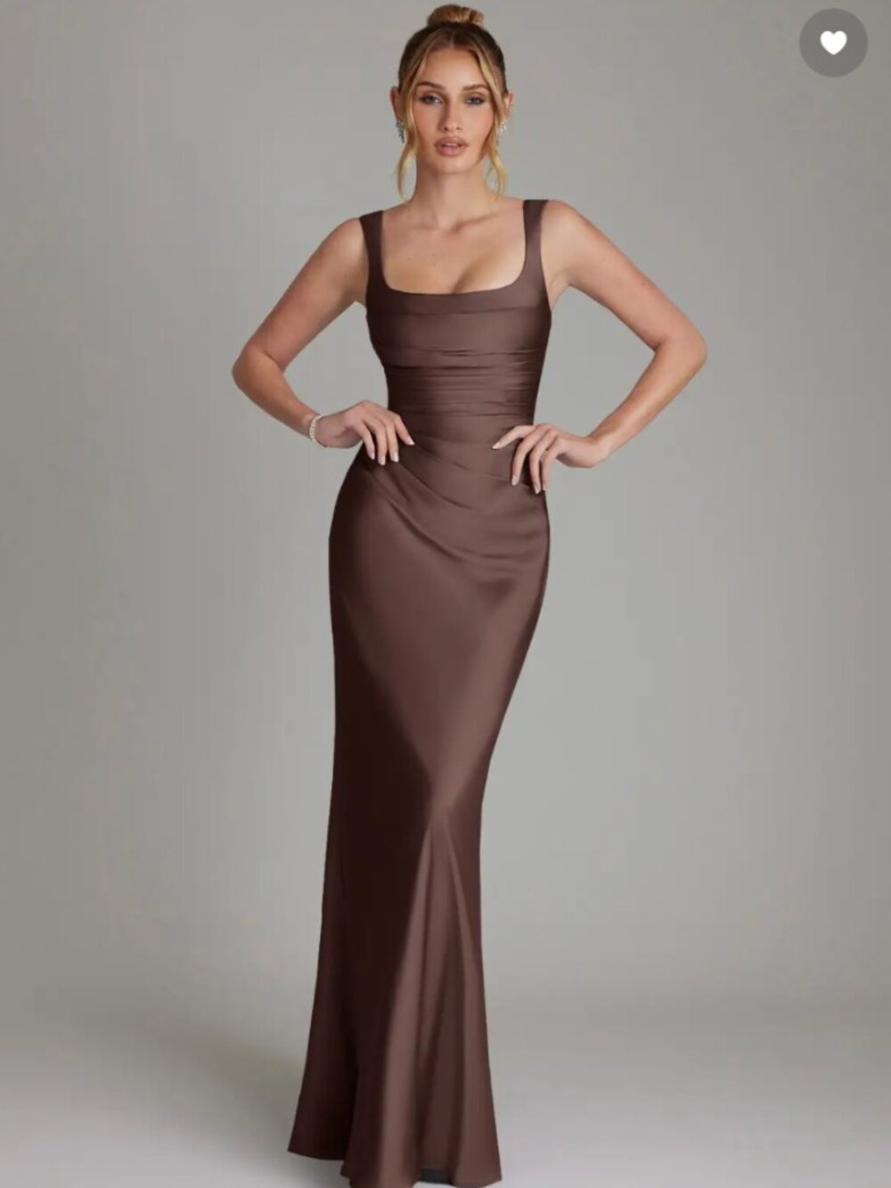 Azazie Agustina Mermaid Corset Stretch Satin Dress | Ganache